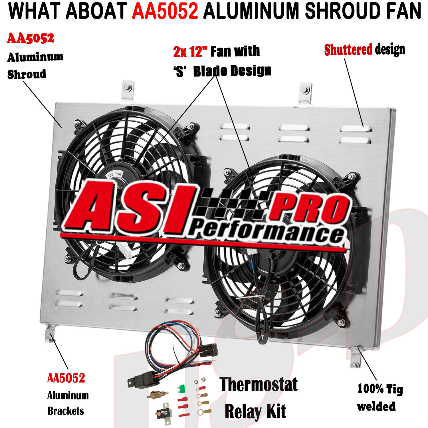 Aluminum Shroud Fan+RelayFor 1993-1997 1995 Toyota Landcruiser