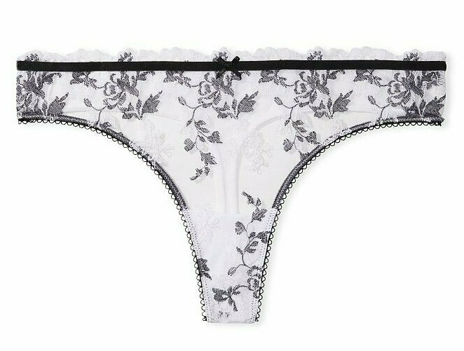 VICTORIAS SECRET DREAM ANGELS EMBROIDERED LACE THONG FLORAL PANTY  display picture 1