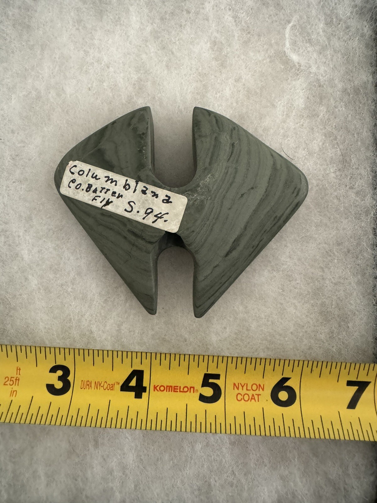 Native American Banded Slate Ohio Butterfly Bannerstone Artifact