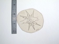 vtg 1960s 1970s Tattoo acetate stencil Shaking Hands Lightning signed Hippie