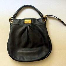 MARC BY MARC JACOBS Q HILLIER CLASSIC CROSSBODY SHOULDER HOBO BAG BLACK PEBBLE