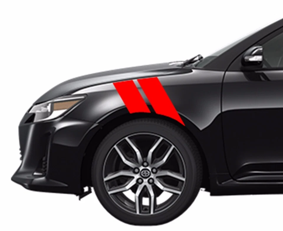 Calcomanía de vinilo de CALIDAD Hash Marks RACING STRIPES Fender 4" (se adapta a Scion TC & FR-S) Foto 2 de 4