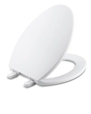 Kohler K-4774-0 Brevia White Elongated Toilet Seat Quick-Release Hinges READ 