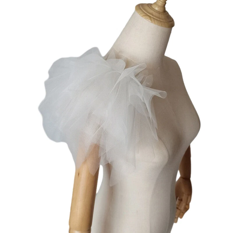 OFF WHITE Abito da sposa sfoderabile manica tulle staccabile donna maniche maniche maniche maniche 1 pz.