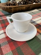 Vintage Hazel Atlas Little Hostess Cup and Saucer Milk Glass Tea Cup And Saucer