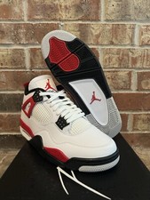 Nuevo 10 Nike Air Jordan 4 IV Retro Rojo Fuego Cemento Blanco Negro DH6927-161 Hombres