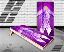 Alzheimer's Awareness Wood Cornhole Boards Bean Bag Toss Game