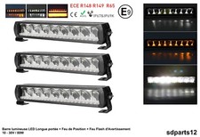 3 Barres Lumineuse LED 10-30V 80W Longue Portée + Position Blanc Flash Orange E9