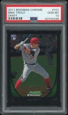 2011 Bowman Chrome Draft Picks & Prospects MIKE TROUT #101 Angels RC HOF? PSA 10