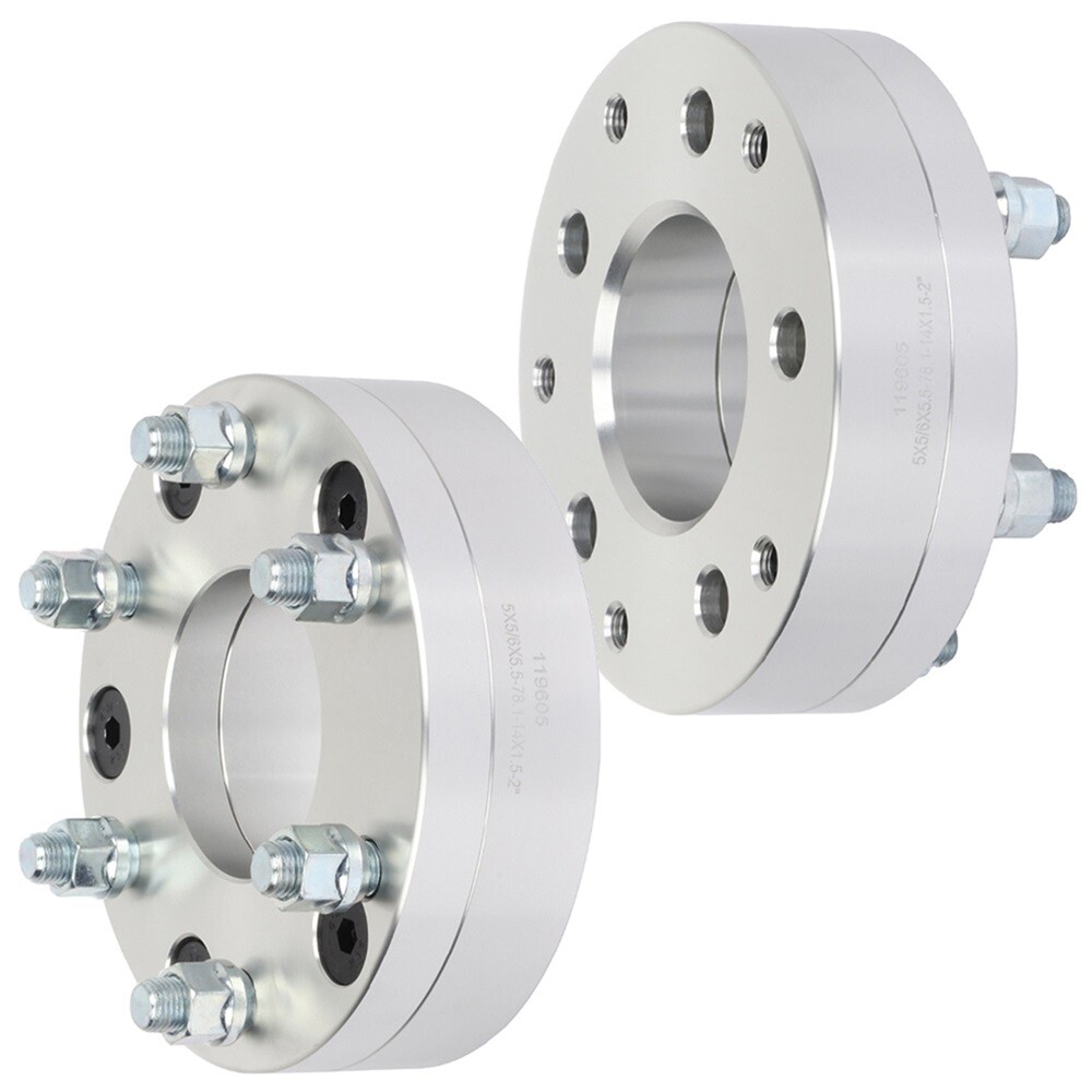 2pcs 5x5 Wheel Adapters 2"to 6x5.5 For Jeep Chevy 5 Lug Model with 6 Lug Wheels