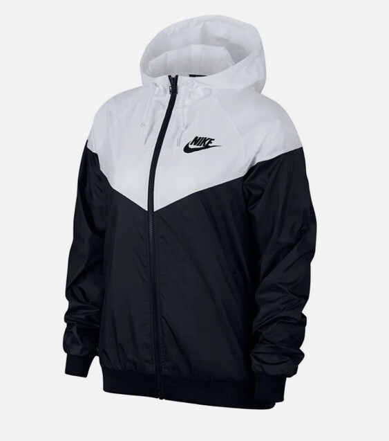 Womens Nike Sportswear Windrunner Black White Jacket AR3092 010