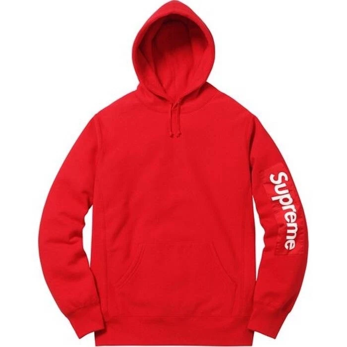 Pull à manches patch rouge Supreme style rue battage médiatique mode veste moyen