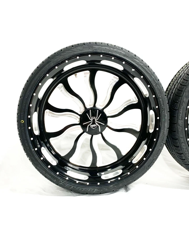 SPYDER 20" BLACK CONTRAST CUT INFERNO WHEELS (2) 10-11 CAN-AM SPYDER RS ROADSTER - Image 2 of 4