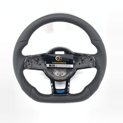 Black Leather Steering Wheel Fit For Volkswagen VW MK7 Golf7 R GTI Jetta 2015+