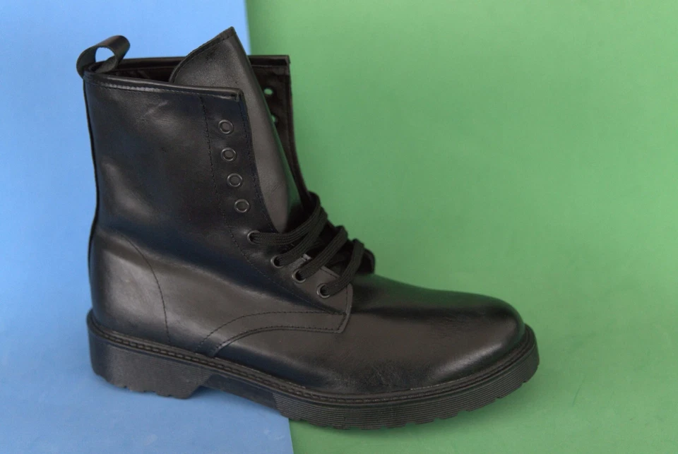 STIVALI UOMO ANFIBI PELLE italia militare esercito 43 42 41 40 39 44 45.. V - Immagine 2 di 4