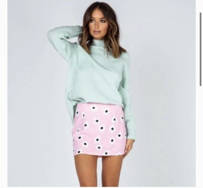 Princess Polly Stassie Mock Neck Sweater Mint Green