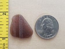GENUINE BEACH SEA GLASS SURF TUMBLED CHOCO BROWN BOTTLE NECK LIP FROSTED R1
