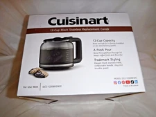 CUISINART 12 CUP BLACK STAINLESS REPLACEMENT CARAFE use with DCC-1220BKSWM NEW