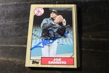 JOE SAMBITO  1987 TOPPS BOSTON RED SOX AUTOGRAPHED CARD