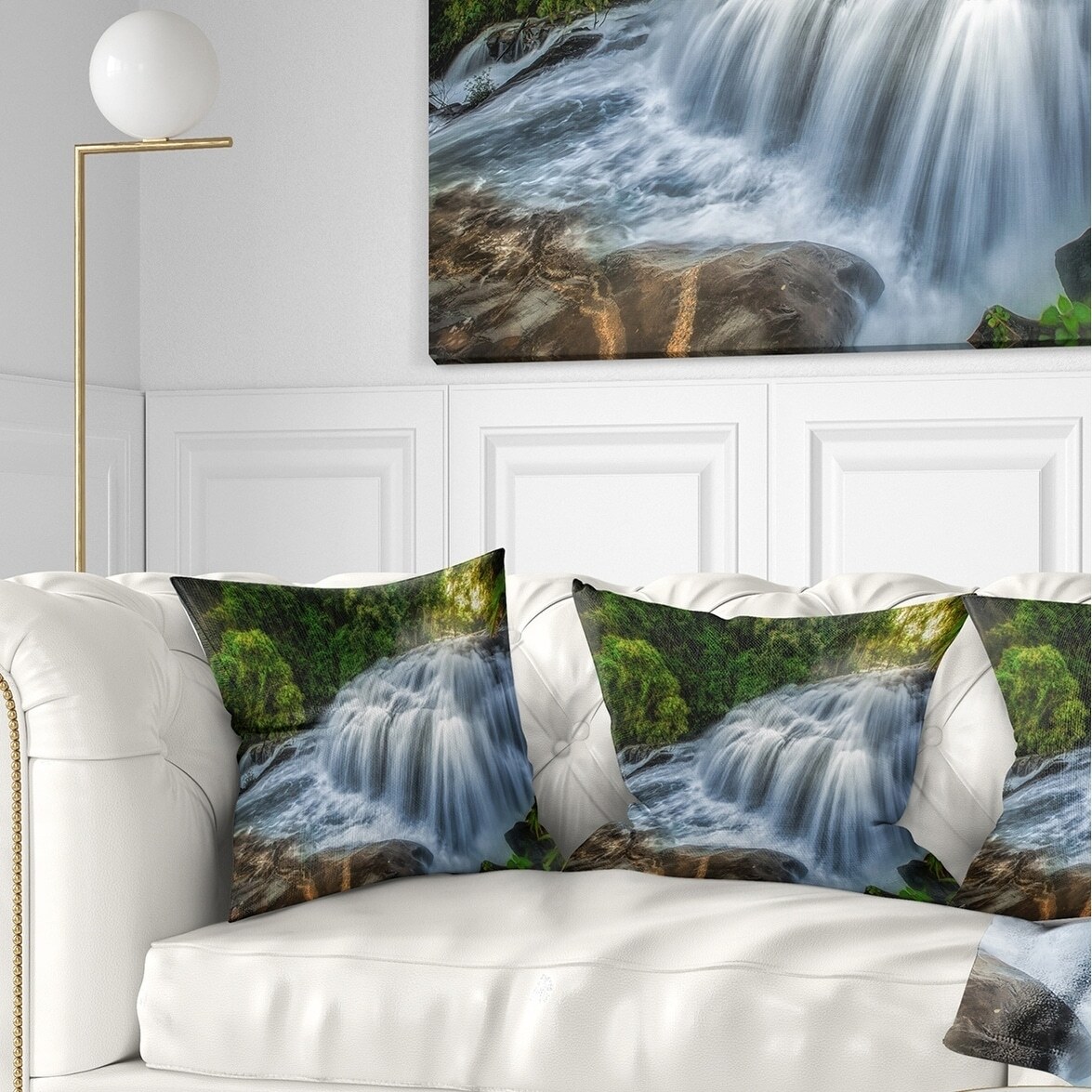 Designart 'Flowing Pha Dokseaw Waterfall' Landscape