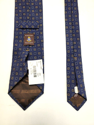 $155 New BEST OF CLASS Robert Talbott Neck Tie 100% WOOL Blue USA Box Geometric