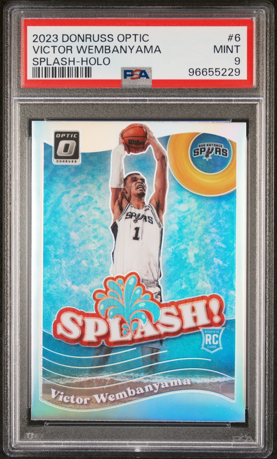 2023 Panini Donruss Optic Splash Basketball Victor Wembanyama RC PSA MINT 10 #6