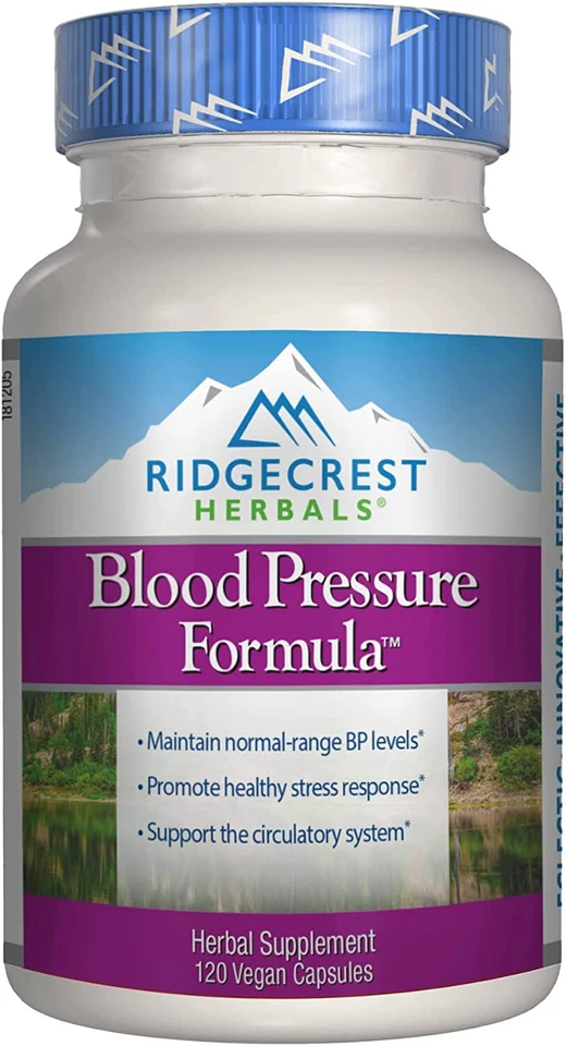Fórmula para la presión arterial Ridgecrest Herbals - 120 cápsulas veganas Foto 2 de 4