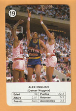 Alex English Denver Nuggets 1988 Fournier NBA Estrellas #19 South Carolina 8U