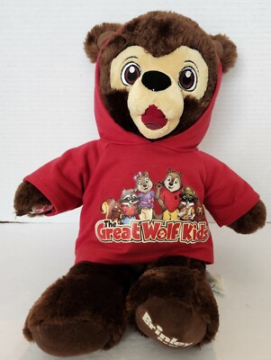 Build a Bear Workshop Great Wolf Lodge BRINLEY BEAR 15'' Plush With 2 Shirts