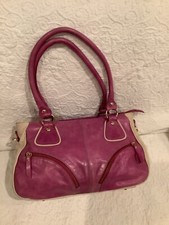Robertandolfi Shoulder Bag Genuine Leather 2 Tone Purple/beige Mxpopey Italy