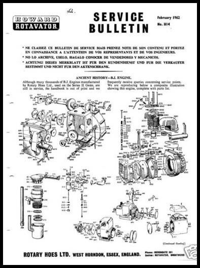 Howard Rotavator Engines Service Manuals Parts Jap 600 Iioe 810 600 CC