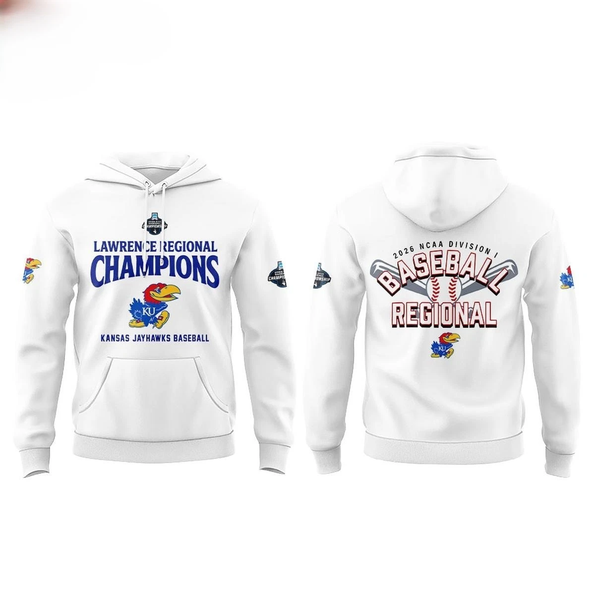 Kansas Jayhawks Baseball Lawrence Regional Champions 2026 Hoodie