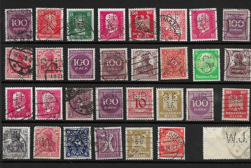 Dt.Reich,1 Lot Briefmarken mit Lochungen/Perfin,gestempelt,bitte ansehen ( 1 ) - Bild 2 von 2