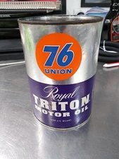 Vintage ROYAL TRITON UNION 76 MOTOR OIL QUART CAN  FULL 