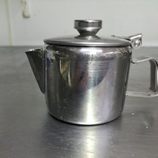 Olympia Stainless Steel Teapot 290ml 10 oz Silver High Polish Mirror Finish