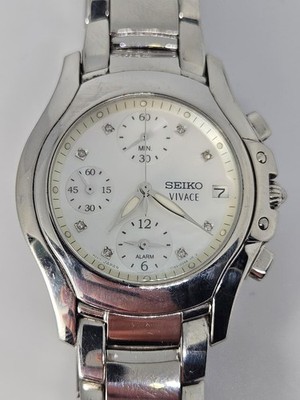 2010s Women's Seiko Vivace SNA897P1 7T62-0FH0 Chrono Alarm Date 36mm Watch