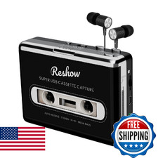 Reshow Cassette Tape Player Portable Tape Player Audio Cassette to Digital Conve