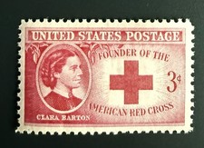 1948 3c CLARA BARTON FOUNDER OF THE AMERICAN RED CROSS MINT NEVER HINGED STAMP