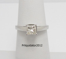 1/2CT Natural Princess Diamond Solitaire Engagement Wedding Ring 14K White Gold