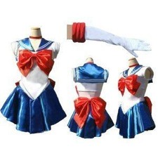 Sailor Moon Cosplay Costume Navy XL Satin Anime Halloween Girl Girls Japan