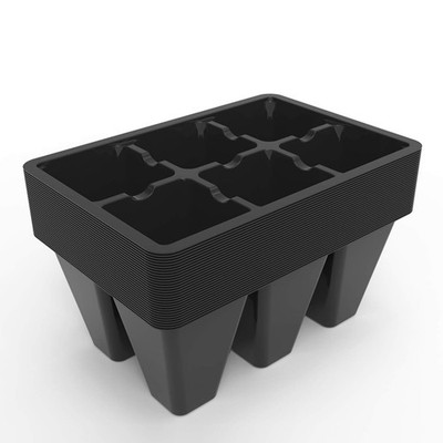 Gardzen 30 Pack 6-Cell Seed Starting Tray for Seedlings, Plant 30 Pcs, Black