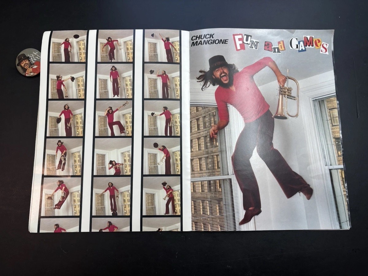 Chuck Mangione Feels So Good Concert Program & Pin Autographed By