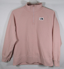 North Face Women s Lt Pink Quarter Zip Cotton/Poly Pullover Size XL