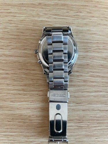 Citizen Eco-Drive BJ6480-51L Date St. Acier Bleu Foncé Argent Solaire Montre - Photo 2 sur 3