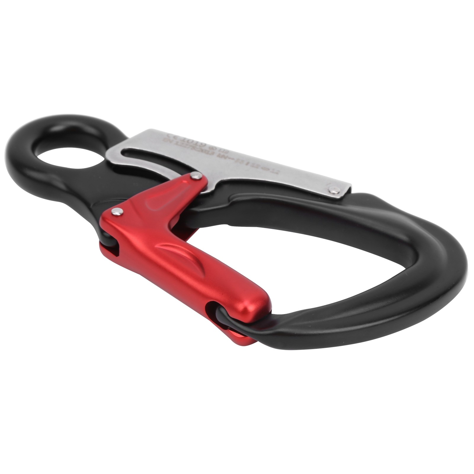 (Black)Carabiner 35KN Outdoor Climbing Button Mountaineering Safety Buckle CU