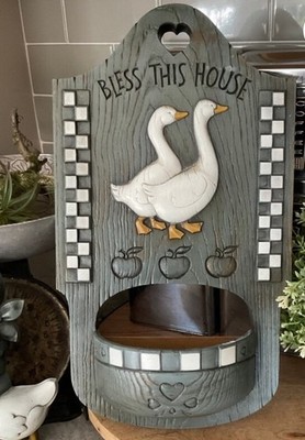 Burwood Goose ''Bless our Home'' Wall Plaque