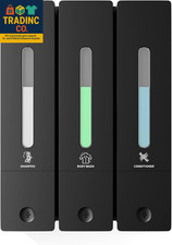 Shampoo and Conditioner Dispenser - Wall-Mounted 3-Chamber Shower Soap Dispenser