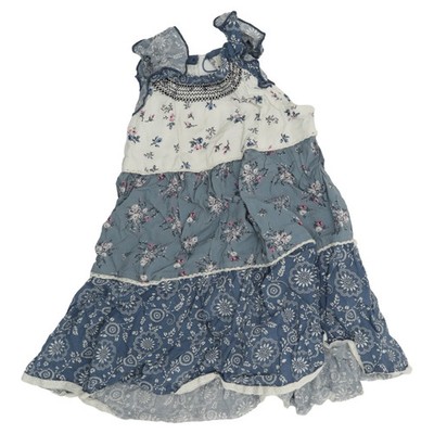 Lindex Kids, Kleid, Größe: 92, Blau/Weiß/Mehrfarbig, Baumwolle/Viskose #s98