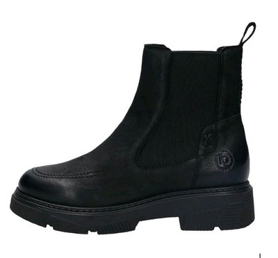 Neu BOOTS Stiefel Bugatti Gr. 38 Schwarz Leder Chelsea Boots Damen