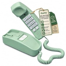 Corded Landline Phone for Seniors, Lighted Keypad, Earth Green, 1 Unit